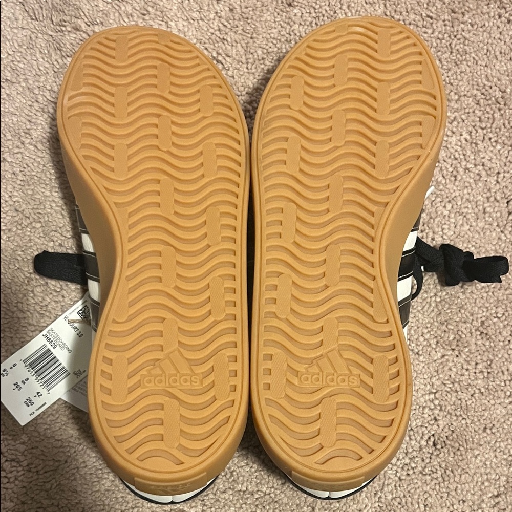 Adidas Black and White Sneakers with Gum Sole - Picture 4 of 5